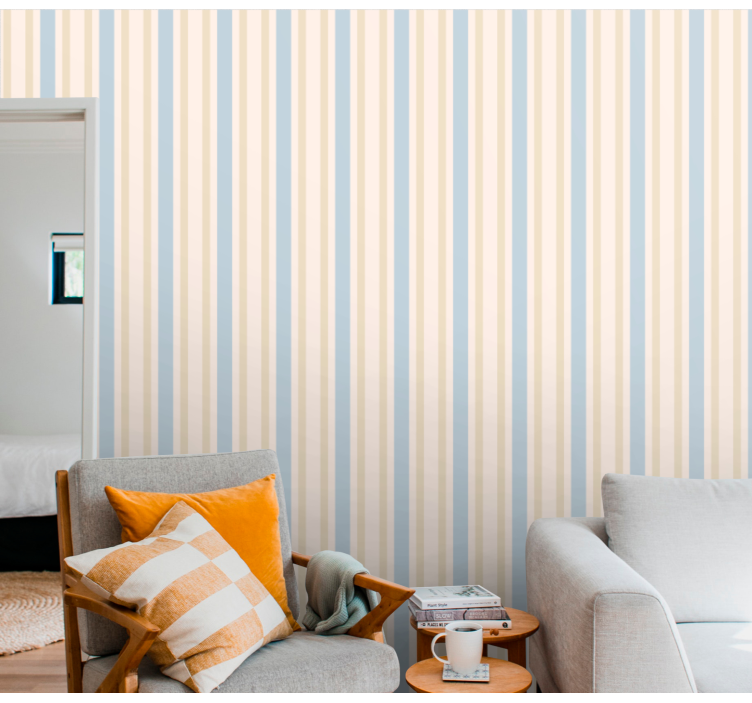 Lined Serenity horizontal striped wallpaper - TenStickers