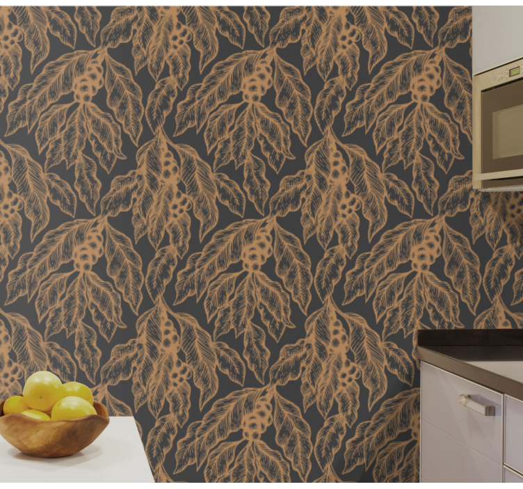 Lush Botanical Pattern leaf wallpaper - TenStickers