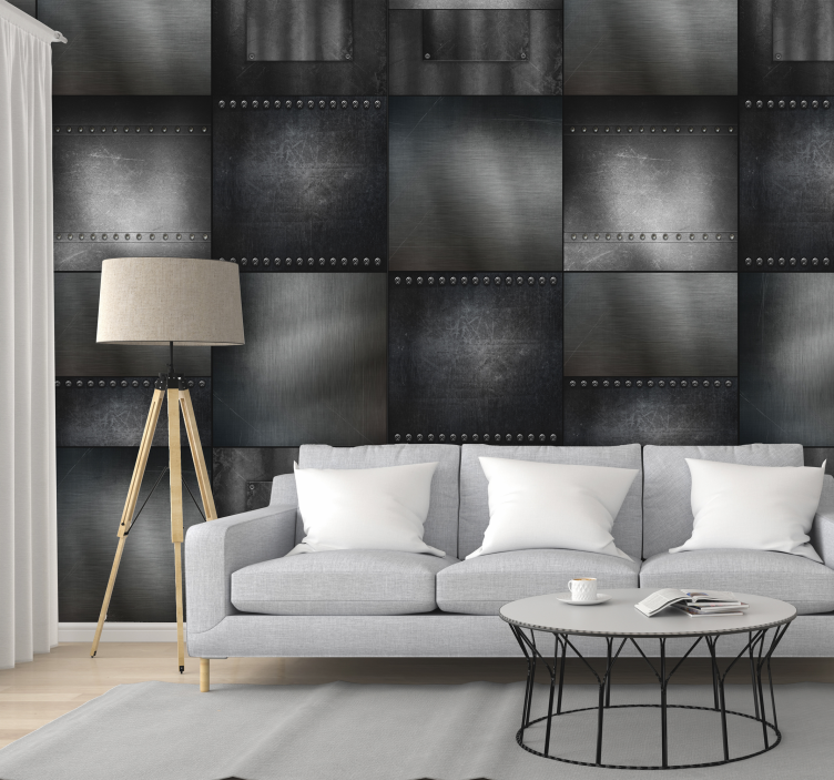 Metallic Panel Design metal wallpaper - TenStickers