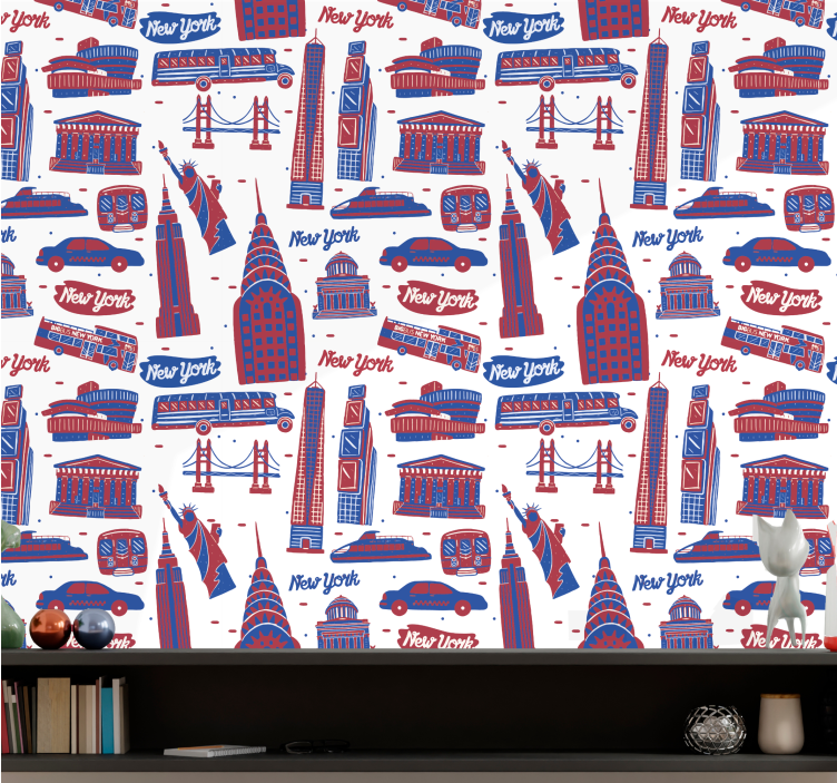 Metropolitan Icons new york wallpaper - TenStickers