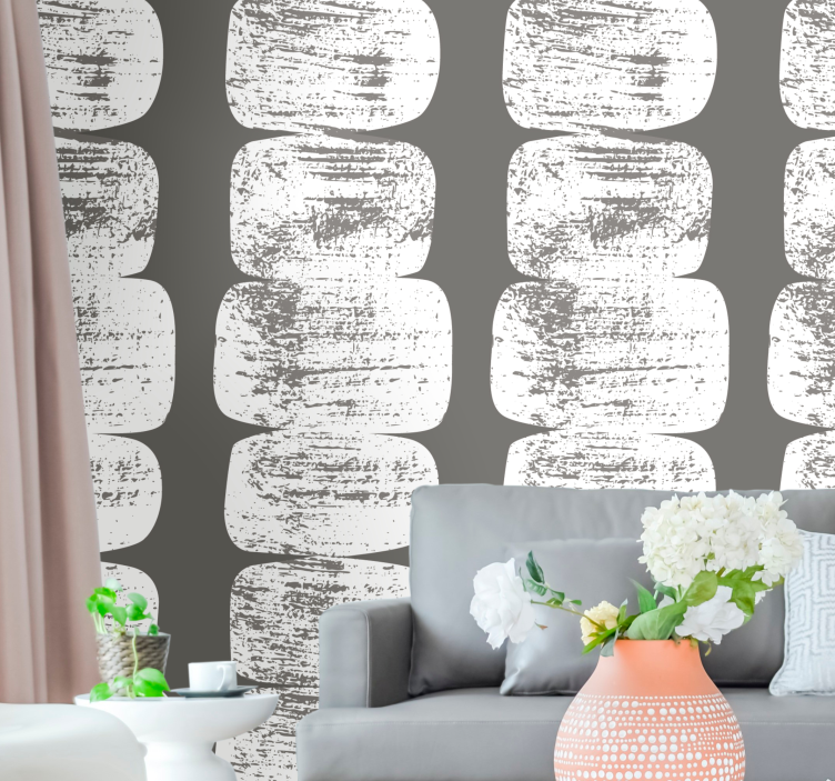 Mid-Century geometric shapes Modern Wallpaper - TenStickers