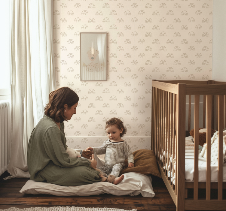 Minimalist rainbow nursery wallpaper - TenStickers