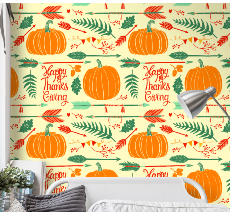 Modern thanksgiving theme design Wallpaper - TenStickers
