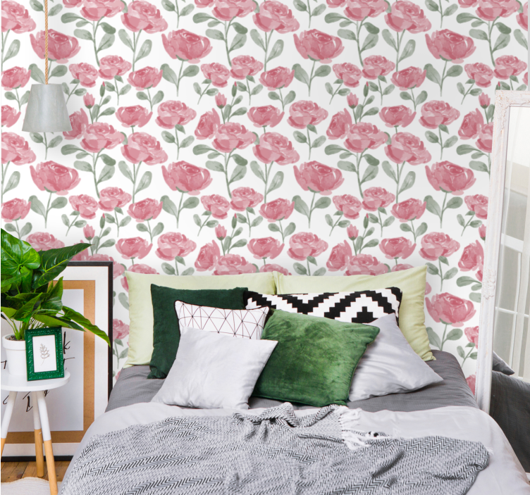 Natural vintage rose pattern flower wallpaper - TenStickers