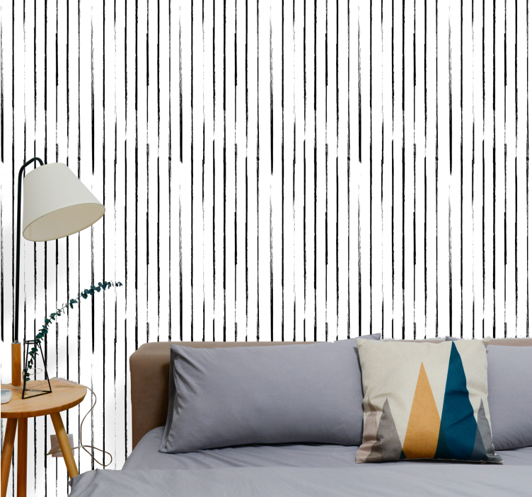 Nordic black and white  vertical wallpaper - TenStickers