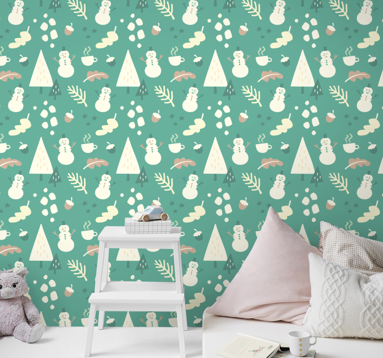 Nordic Winter Pattern scandinavian wallpaper - TenStickers