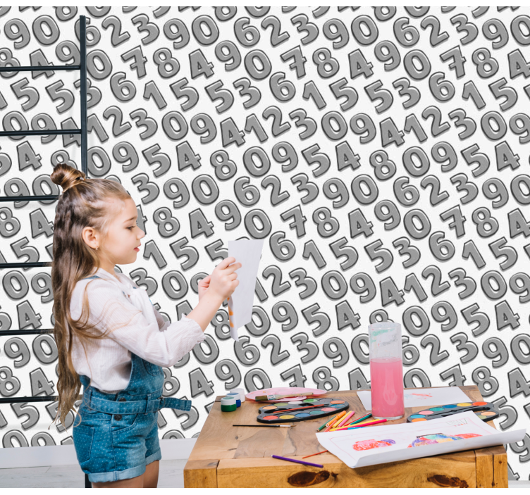 Number Arrangement letter wallpaper - TenStickers