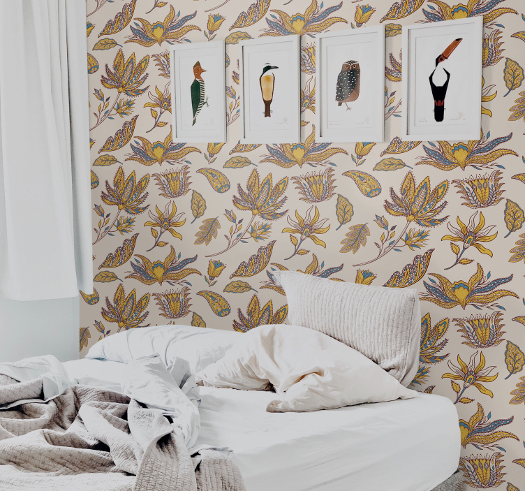 Original organic pattern leaf wallpaper - TenStickers
