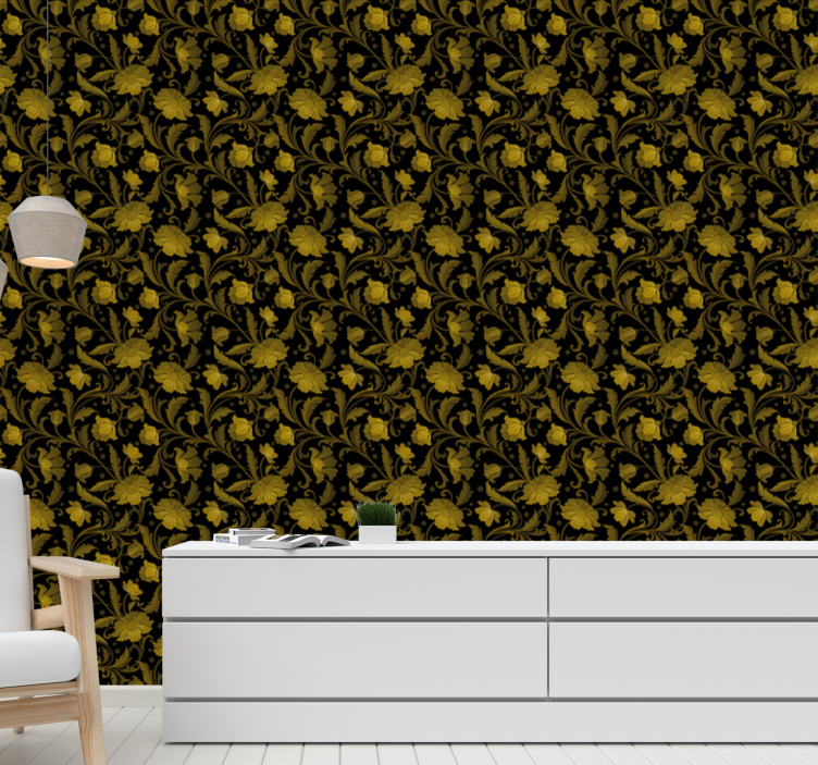 Ornamental Florals floral ornament wallpaper - TenStickers