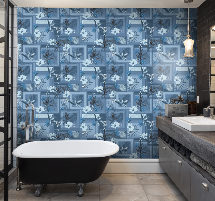 Nature Wallpaper floral bathroom - TenStickers