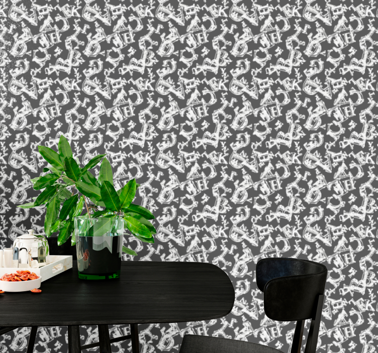 Ornate Anchor Repeats ornamental wallpaper - TenStickers