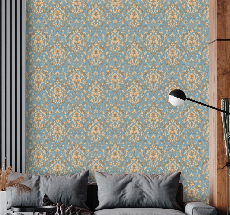 Ornate floral Damask vintage wallpaper - TenStickers