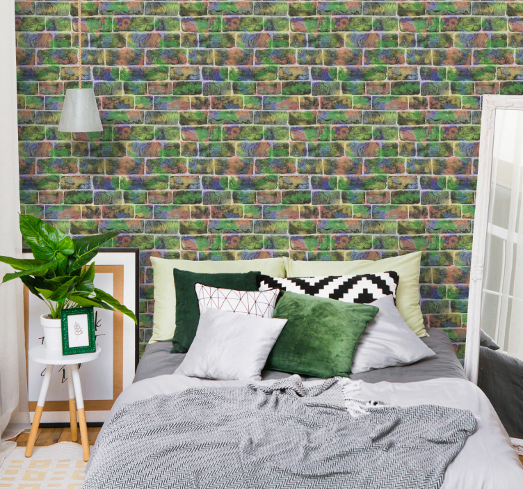 Painted brick brick wallpaper - TenStickers