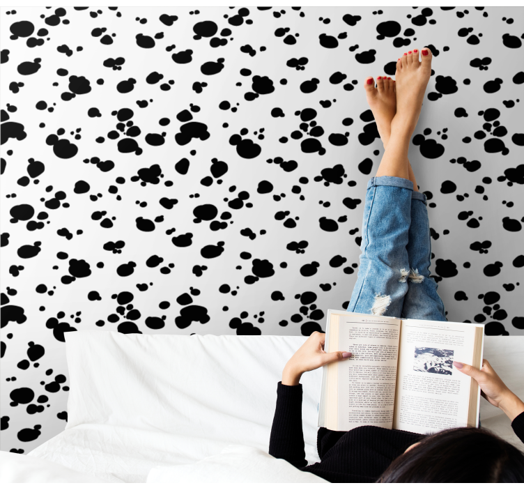 Paw Print Pattern dogs wallpaper - TenStickers