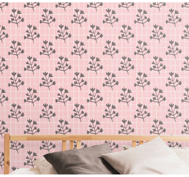 Pink and grey trees  wallpaper - TenStickers