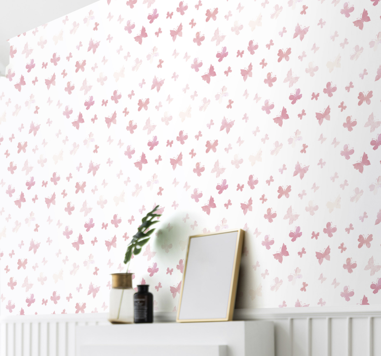 Pink butterflies Butterfly Wallpaper - TenStickers