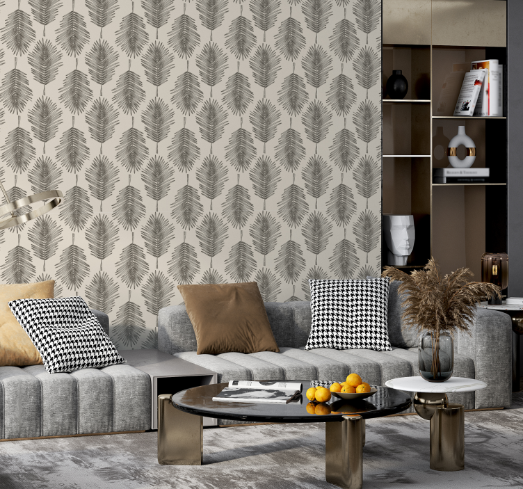 Plant leaf wallpaper for the Living room - TenStickers
