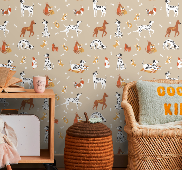 Playful Animal Illustrations animal wallpaper - TenStickers