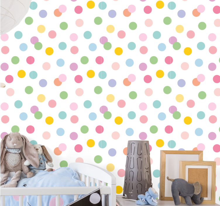 Playful Dot Pattern polka dots wallpaper - TenStickers