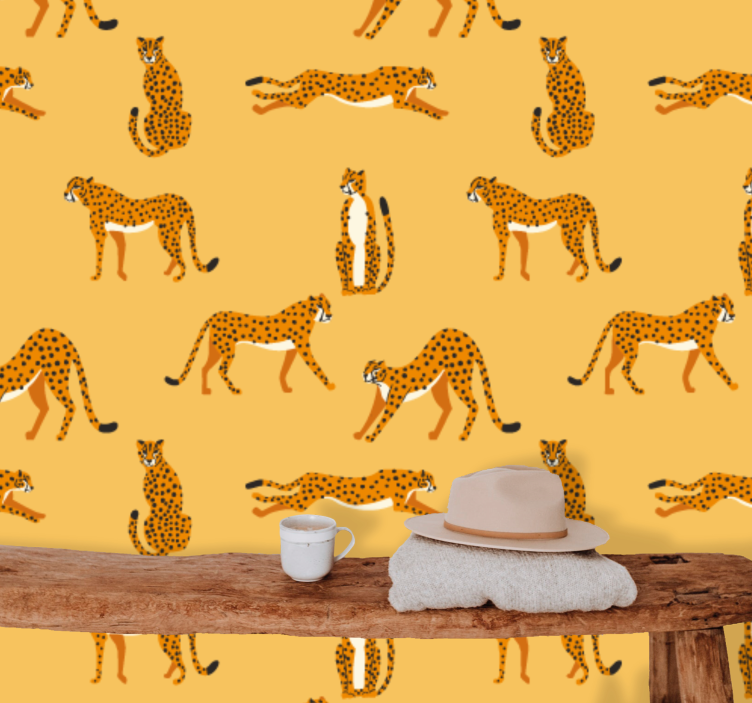 Playful Leopards animal wallpaper - TenStickers