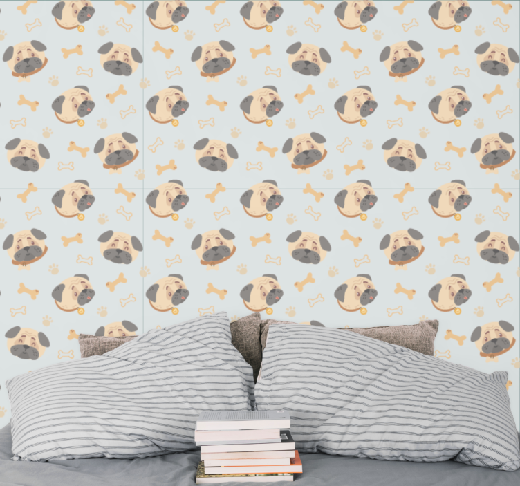 Puppy Pattern dogs wallpaper - TenStickers