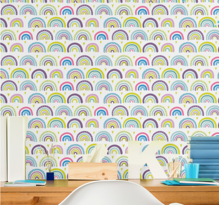 Colored rainbow pattern kids wallpaper - TenStickers