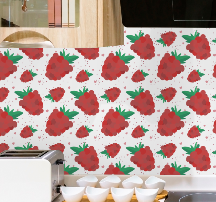 Raspberry Pattern nature wallpaper - TenStickers