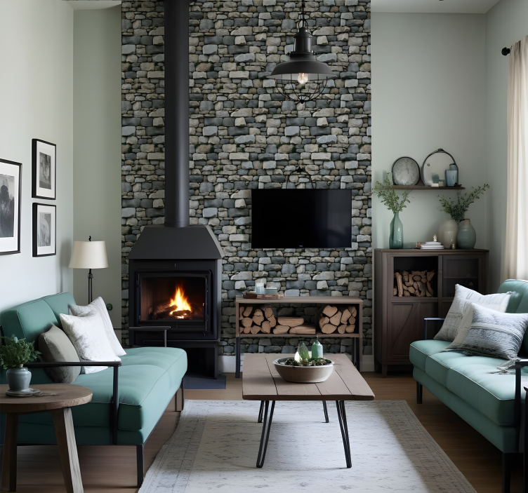 Realistic pattern stone wallpaper - TenStickers