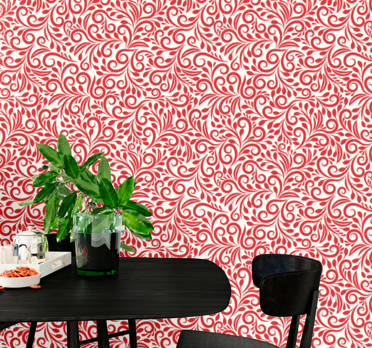 Red polish Flower Wallpaper - TenStickers