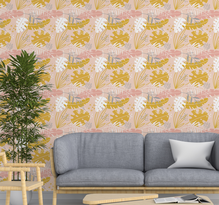 Retro flowers Flower Wallpaper - TenStickers
