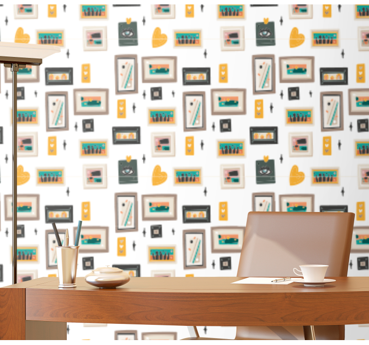 Retro Office Motifs industrial wallpaper - TenStickers