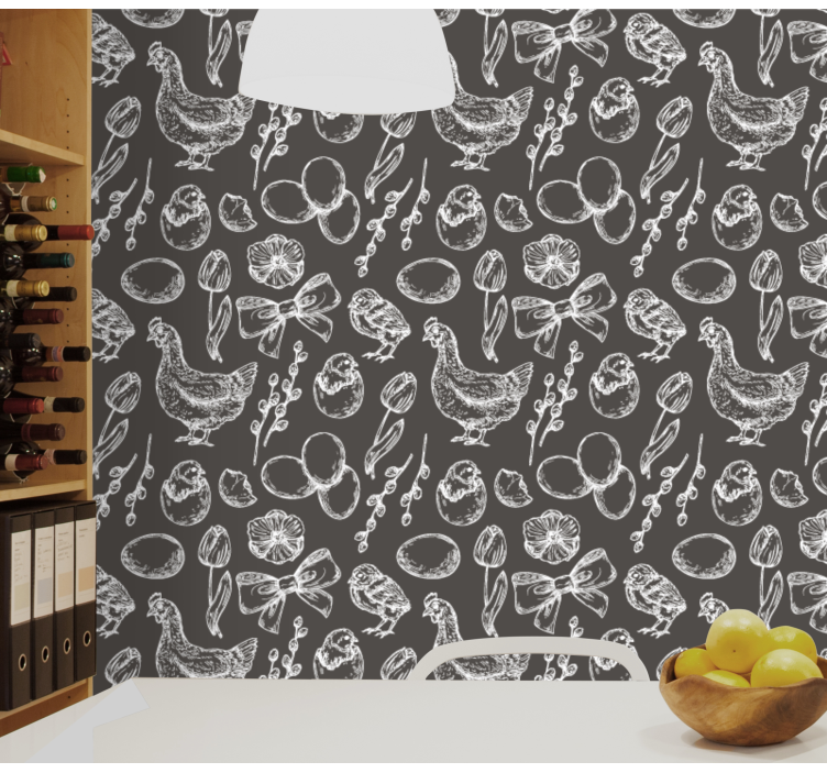 Rustic Kitchen Illustration kitchen wallpaper - TenStickers