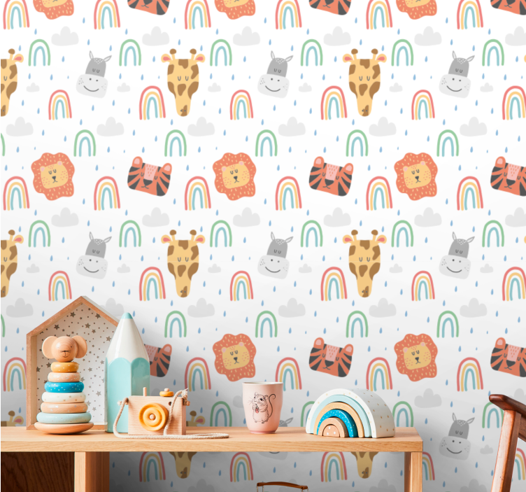 Safari Animals nursery wallpaper - TenStickers