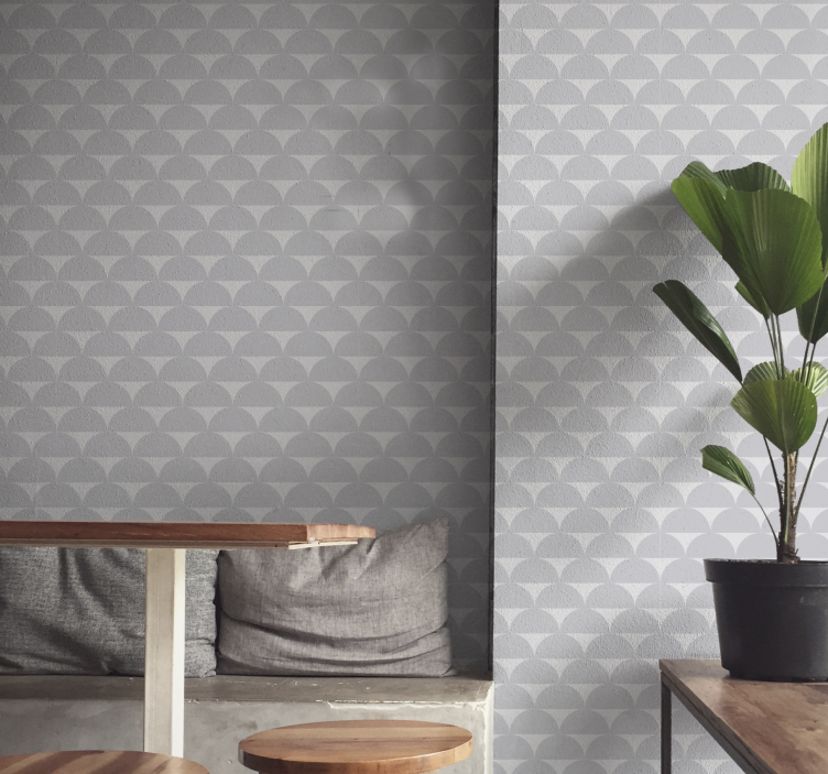 Scalloped Pattern geometric wallpaper - TenStickers