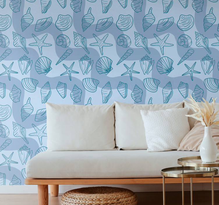 Seashells patterns Shell Wallpaper - TenStickers