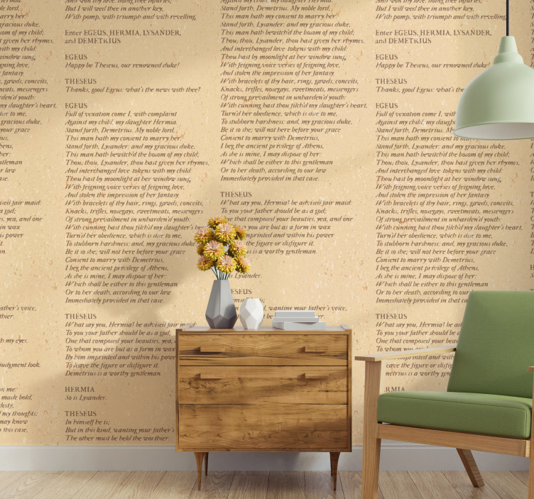 Shakespeare Paper Script Letter Wallpaper - TenStickers