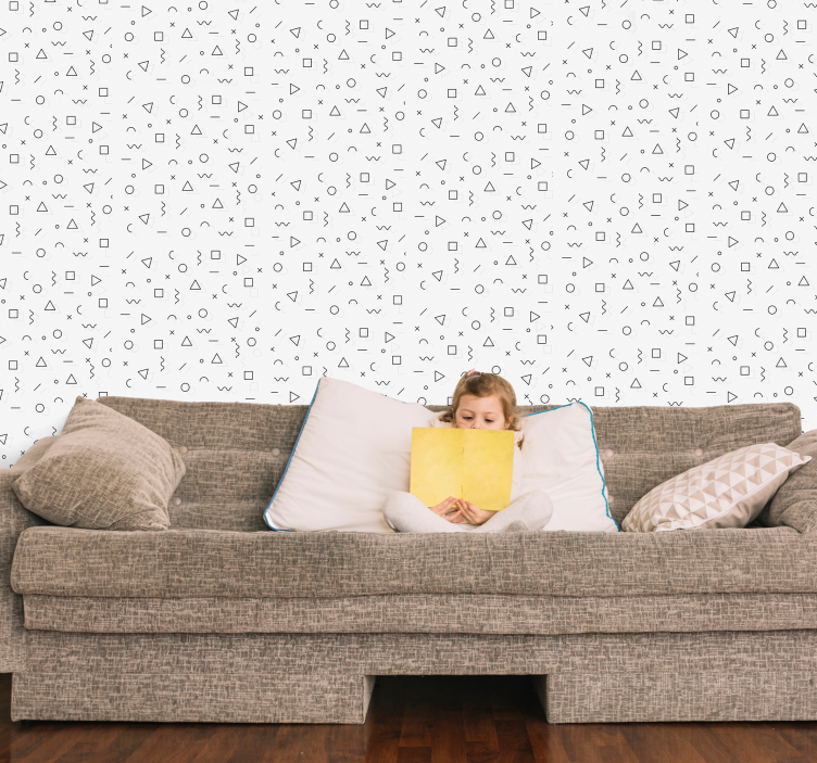 Minimalist shapes design geometric wallpaper - TenStickers