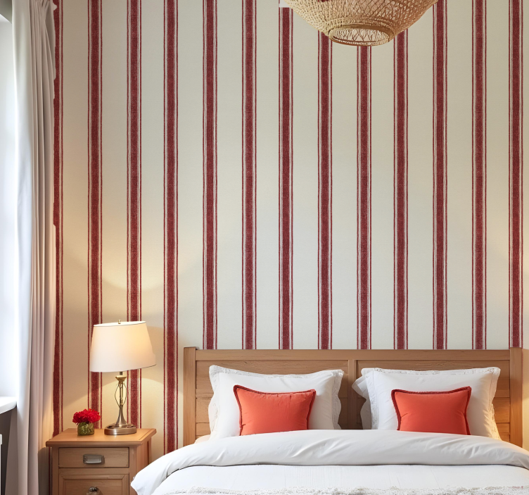 Shapes wallpaper vertical red lines - TenStickers