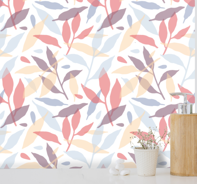 Sheer foliage pattern leaf wallpaper - TenStickers