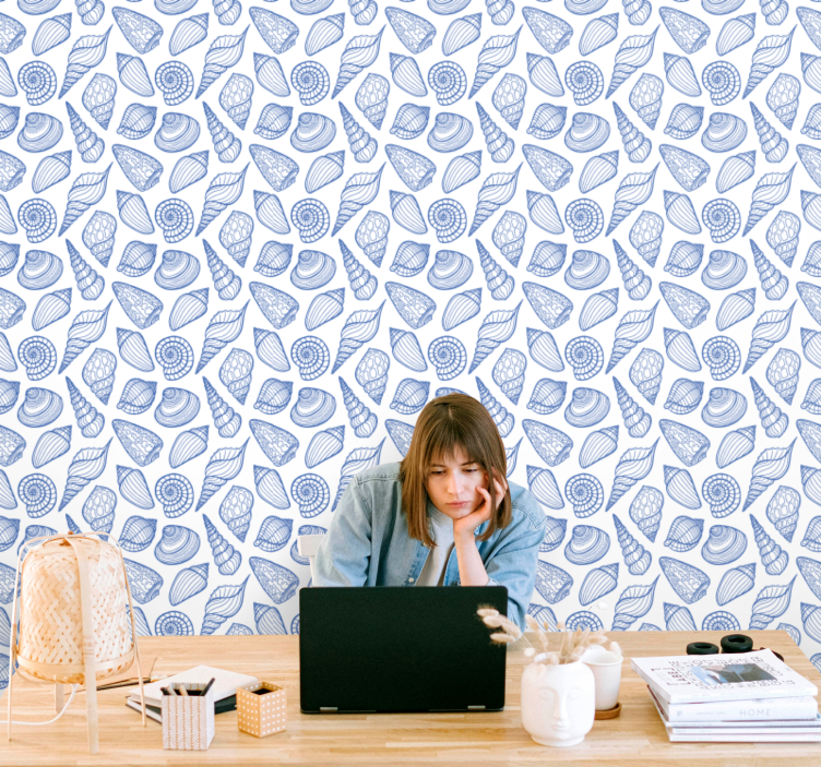 Simple shell symbols Modern Wallpaper - TenStickers