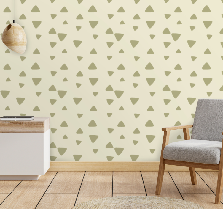 Simple beige pattern triangle wallpaper - TenStickers