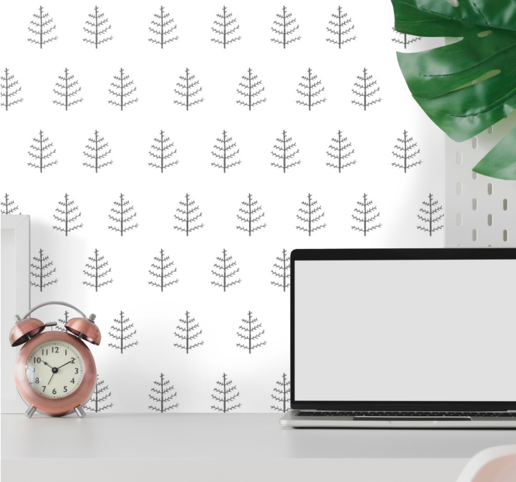 Simplistic Botanical leaf wallpaper - TenStickers