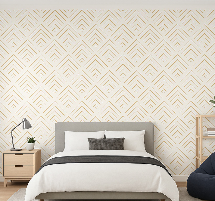 Simplistic geometric chevrons teenager wallpaper - TenStickers