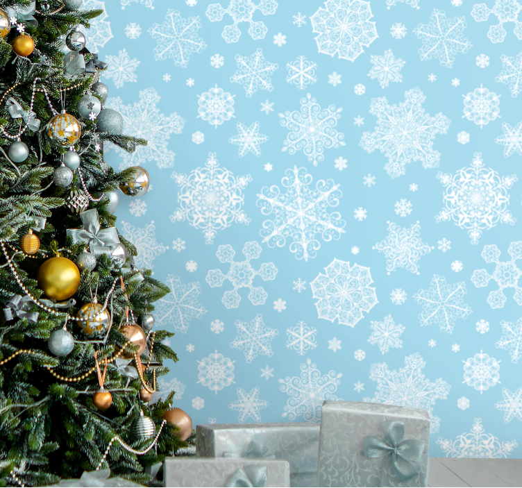 Snowflake Elegance christmas wallpaper - TenStickers