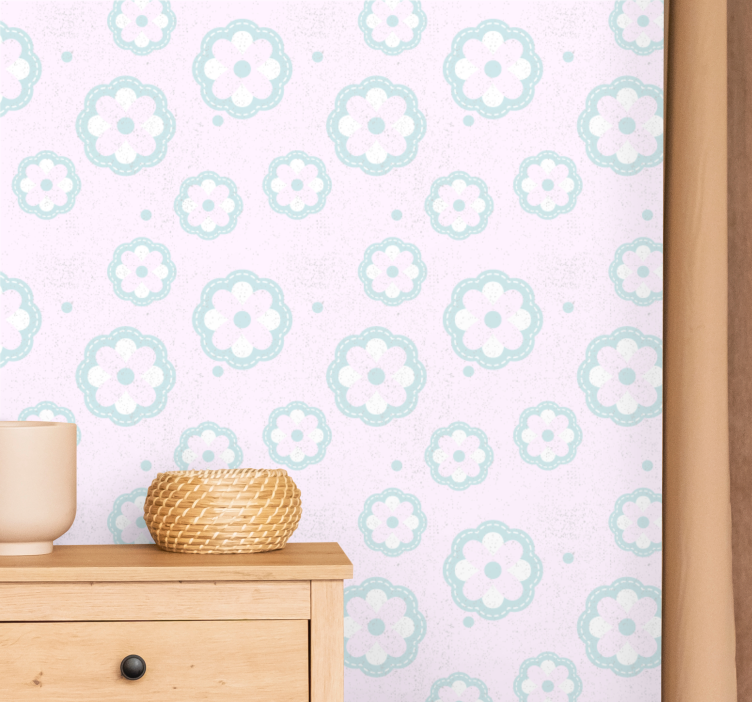 Soft Floral Pattern flower wallpaper - TenStickers