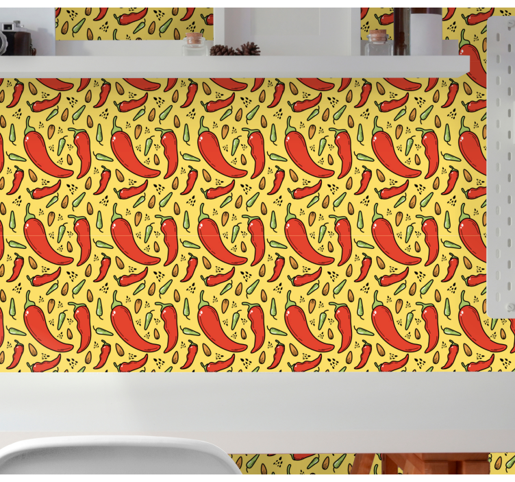 Spicy Chili Pattern nature wallpaper - TenStickers