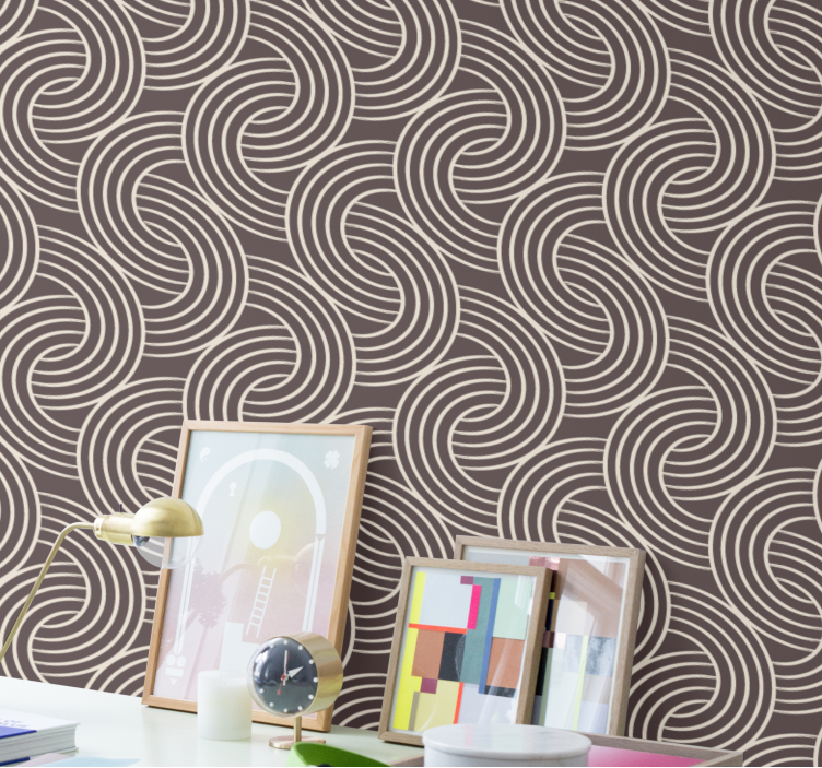 Spiral Line Pattern geometric wallpaper - TenStickers