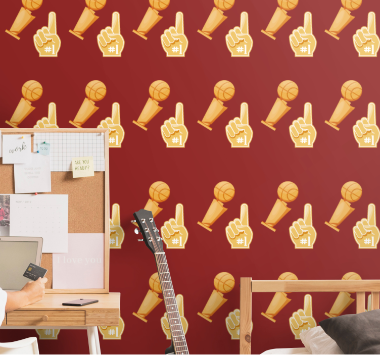 Sports Gesture Motif art wallpaper - TenStickers