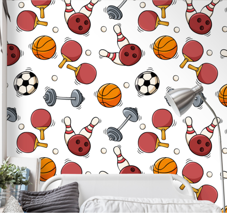 Sports Pattern modern wallpaper - TenStickers
