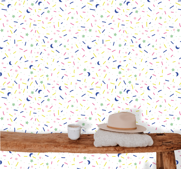 Sprinkles Pattern shapes wallpaper - TenStickers